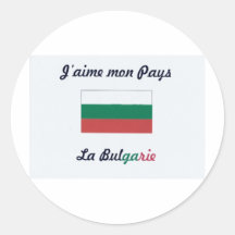 J'aime la Bulgarie.jpg Autocollant Rond
