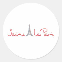 J'aime La Paris (I love Paris) Round Sticker