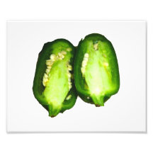 Jalapeno Pepper Two halves green pepper design Photo Print