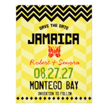 JAMAICA Save the Date Linen Paper Custom Invite