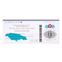 Jamaica Wedding Boarding Pass Announcements