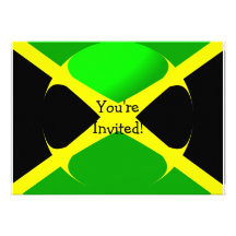 Jamaican Flag With Bubble Invitation