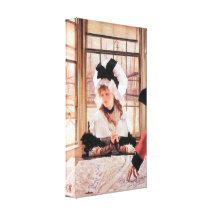 James Tissot - A tedious history Stretched Canvas Prints