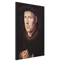 Jan van Eyck - Portrait of Jan de Leeuw Gallery Wrapped Canvas