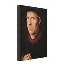 Jan Van Eyck - Portrait of Jan de Leeuw Stretched Canvas Print