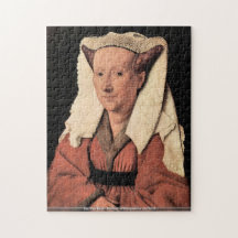 Jan Van Eyck - Portrait of Margaretha van Eyck Jigsaw Puzzle