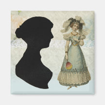 Jane Austen Light Blue Koelkast Magneet