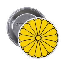 JAPAN FLAG - COAT OF ARMS - IMPERIAL SEAL PINBACK BUTTONS