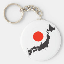 Japan map outline and circle key chain