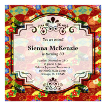 Japanese Birthday theme Personalised Announcements