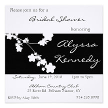 Japanese Black & White Bridal Shower Invite