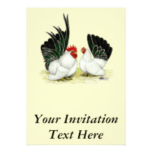 Japanese Blacktail Bantams Custom Invitations