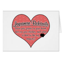 Japanese Bobtail Paw Prints Cat Humour Greeting Card