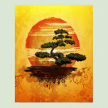 Japanese Bonsai Tree Sunset posters