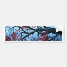 japanese cherry blossom flower tree  oriental art bumper stickers