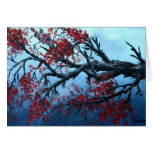 japanese cherry blossom flower tree  oriental art cards