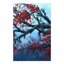 japanese cherry blossom flower tree  oriental art personalised stationery