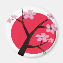 Japanese Cherry Blossom Tattoo Magnet