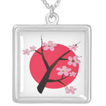 Japanese Cherry Blossom Tattoo Necklaces