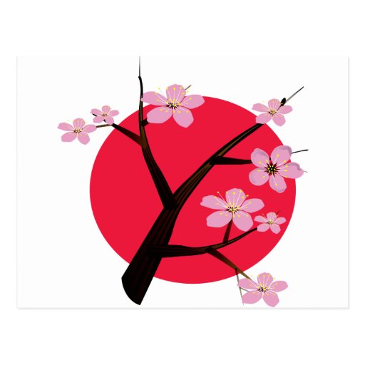 Japanese Cherry Blossom Tattoo Post Card
