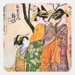 Japanese Engraving Three Geisha 1911 Sticker