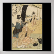 Japanese Females practicing archery c. 1798 Print