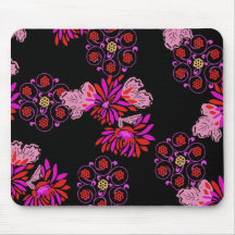 japanese floral design mouse pad