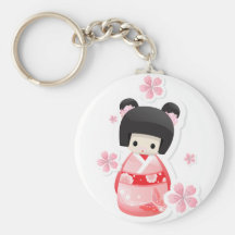 Japanese Geisha Doll - buns series Keychains