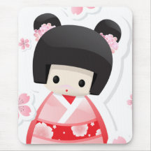 Japanese Geisha Doll - buns series Mouse Pad
