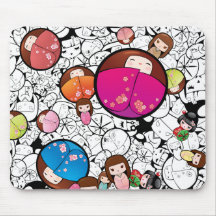 Japanese Kokeshi Dolls - Mousepad