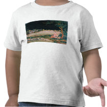Japanese mirror painting showing a girl seated t-shirts