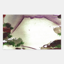 Japanese Mountain 2 Rectangular Stickers