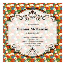 Japanese pattern personalized invitation