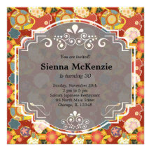 Japanese pattern personalized invite