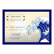 Japanese Woodblock Print Wedding Invitations