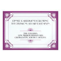 Jazz age purple art deco wedding reception invitations