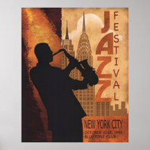 Jazz-in-New York Vintage Poster