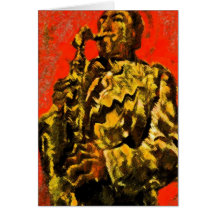 JAZZ PLAYER GREETING CARD