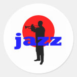 Jazz Player Round Sticker