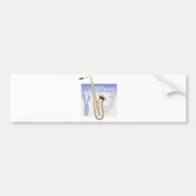 jazz saxaphone design bumper sticker