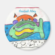 Jazzpurr and The Fish Tank Refrigerator Magnets