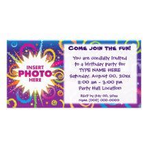jazzy party swirls photo card