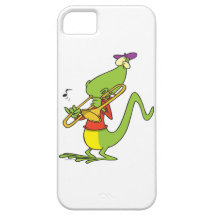 jazzy trombone playing lizard cartoon iPhone 5 case