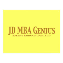 JD MBA Genius Gifts Postcard