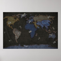 Jeans World Map Poster