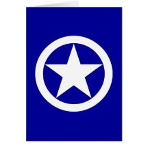 Jeep Star - White Greeting Cards