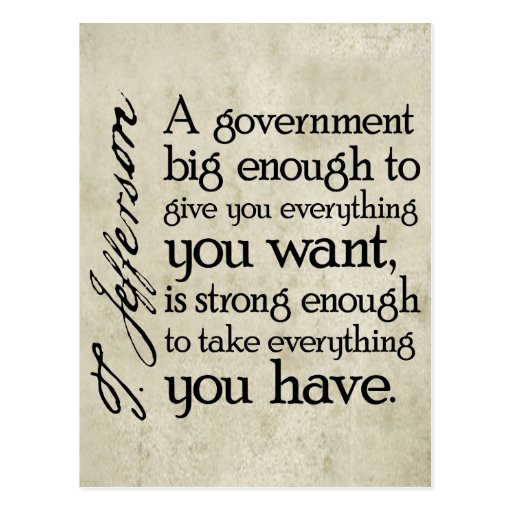 Jefferson: Beware of Big Government Post Cards
