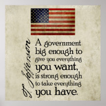 Jefferson: Beware of Big Government Poster