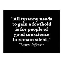 Jefferson: Do not remain silent Postcard