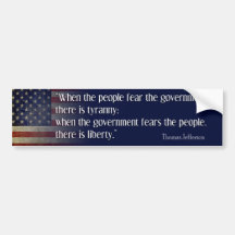 Jefferson: Liberty vs. Tyranny Bumper Stickers